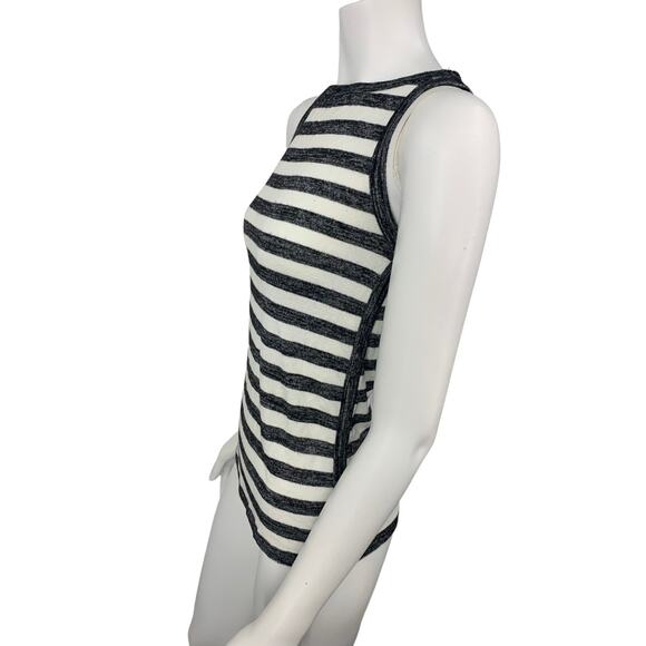 Gap gray white stripes sleeveless knit top XS - Picture 2 of 5